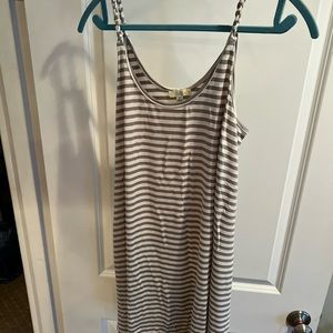 Striped dress. Gray and white. Size Medium. Like new.